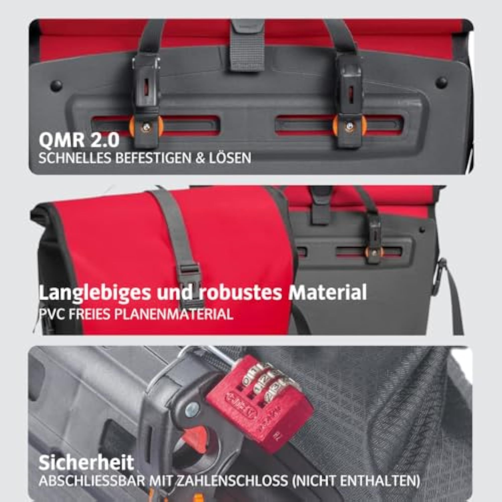 RT-Hinterradtaschen Aqua Back Single, Red